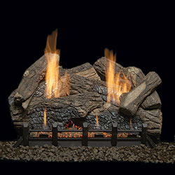 30" Highland Oak Refractory Logs with 24" Natural Blaze Vent Free Burner (Millivolt/Pilot) - Monessen
