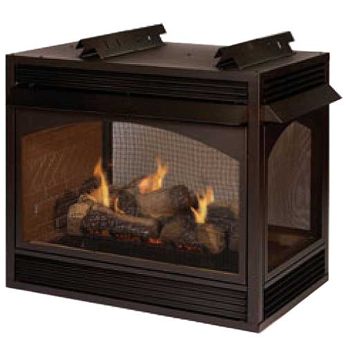 36 Vail Premium See-Thru Vent Free Fireplace, Brick Liner (Millivolt/Pilot)  - Empire
