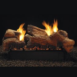 18" Stone River Multi-Sided Ceramic Logs, 18" Slope Glaze Vented/Vent Free Burner (Millivolt/Pilot) - Empire Comfort Systems
