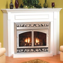 BUCKINGHAM WHITE VENTLESS GAS FIREPLACE IN NG OR LP