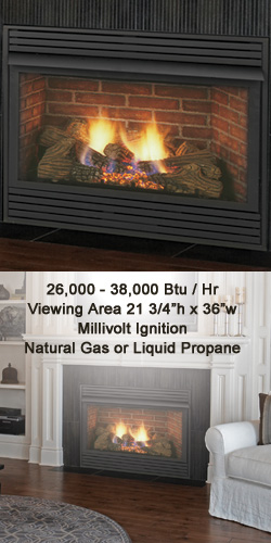 36" DFS Vent Free Fireplace (Millivolt/Pilot) - Monessen