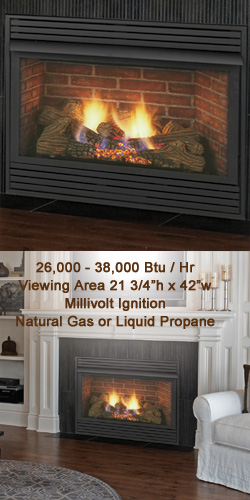 42" DFS Vent Free Fireplace with Liner and Blower (Millivolt/Pilot) - Monessen