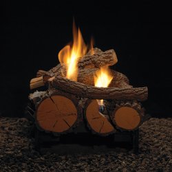 30" Rock Creek Multi-Sided Refractory Logs, 30" Slope Glaze Vent Free/Vented Burner, Remote (Electronic Ignition) - Empire Comfort Systems