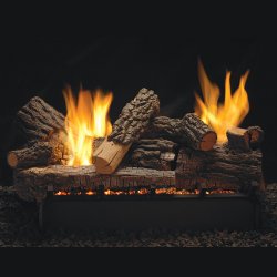 18" Rock Creek Multi-Sided Refractory Logs, 18" Slope Glaze Vent Free/Vented Burner, Remote  (Electronic Ignition) - Empire Comfort Systems