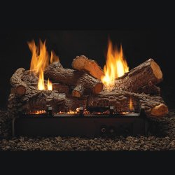 30" Rock Creek Multi-Sided Refractory Logs, 30" Slope Glaze Vent Free/Vented Burner (Millivolt/Pilot) - Empire Comfort Systems
