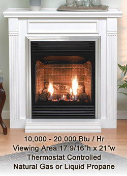 24" Vail Vent Free Fireplace (Manual/Pilot) - Empire