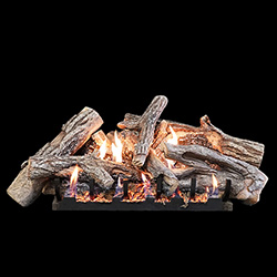 18" Fallen Timber Burncrete Logs, 18" Slope Glaze Vent Free Burner (Millivolt Pilot) - Empire Comfort Systems