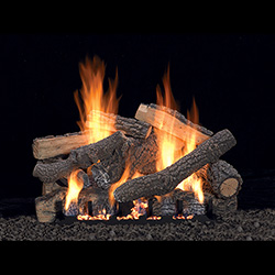 18" Ponderosa Refractory Logs, 18" Slope Glaze Vent Free Burner (Millivolt Pilot) - Empire Comfort Systems