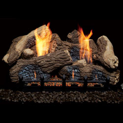 24" Berkley Oak Ceramic Logs with 24" Natural Blaze IntelliFire Plus Vent Free Burner (Electronic Ignition) - Monessen