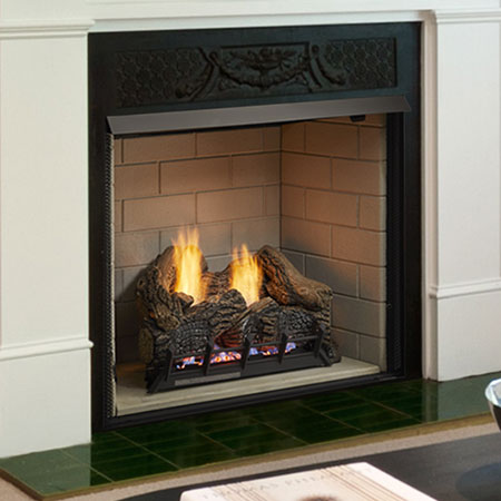 42" LCUF Lo-Rider Flush Face Vent Free Firebox, Stacked Traditional Liner - Monessen