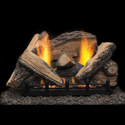 18" Stoney Creek Refractory Logs, 18" Natural Blaze Vent Free Burner (Millivolt/Pilot) - Monessen