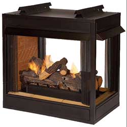 36" Breckenridge Premium Peninsula Flush Face Vent Free Firebox, Banded Firebrick Liner - Empire Comfort Systems