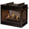 36" Vail Premium Peninsula Vent Free Fireplace, Brick Liner (Millivolt/Pilot) - Empire Comfort Systems