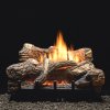 30" Flint Hill Ceramic Logs, 30" Contour Vent Free Burner (Millivolt/Pilot) - Empire